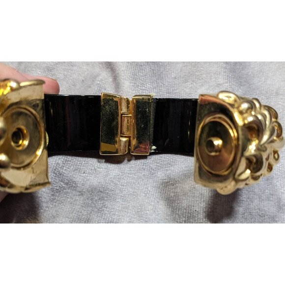 Vintage Inna Cytrine Paris Fleur Chrysanthemum Lucite And Metal Clamper Bracelet - Picture 9 of 10